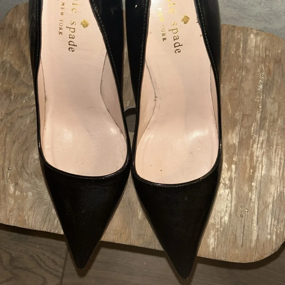 KATE SPADE • Black High Heels • Shiny • Size 5 & 5 1/2